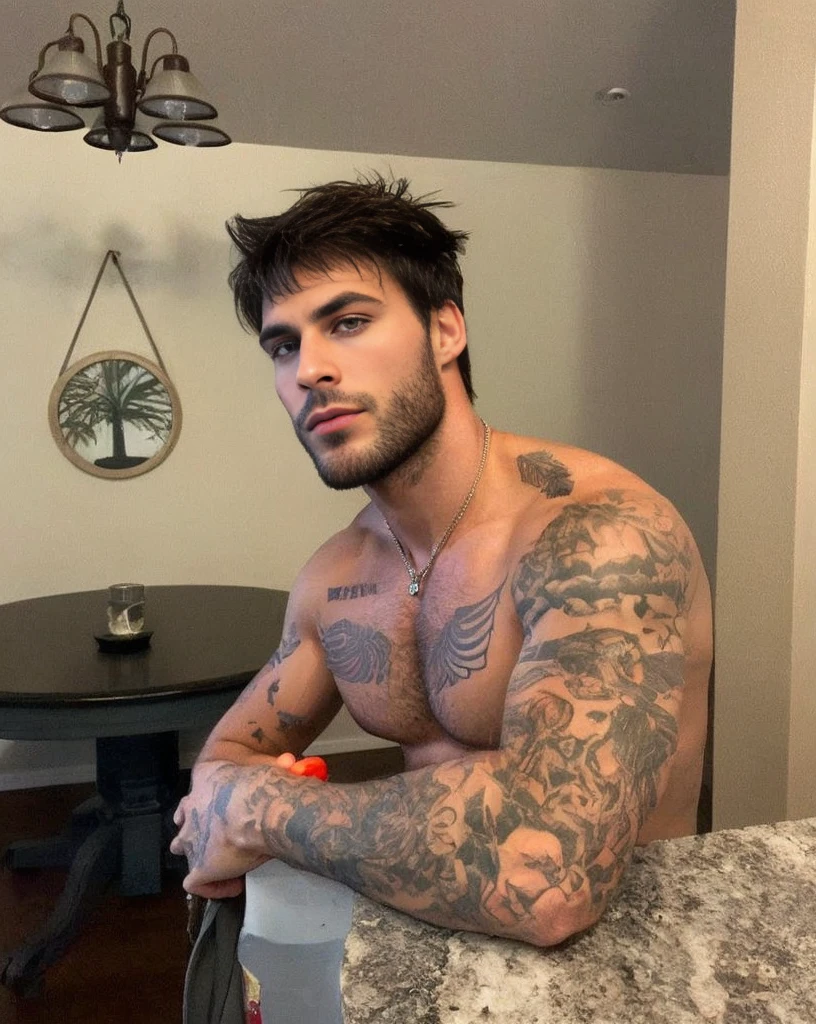 image of a man in a shirt posing for a photo, male model, handsome male, handsome attractive face, perfect cute face, Handsome male face, male portrait, attractive male, cinematic headshot portrait, sharp looking portrait, angular jaw line, male with black hair and blue eyes, Ian Somerhalder 8k
