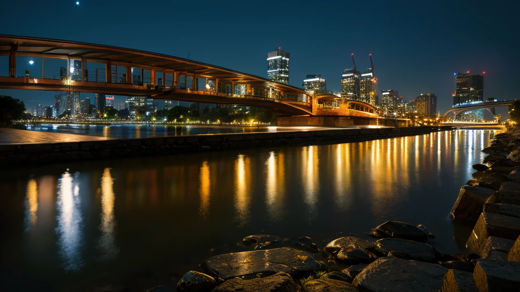 river night Highest quality An illustration