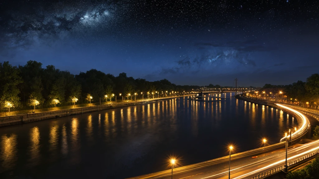 river night Highest quality An illustration