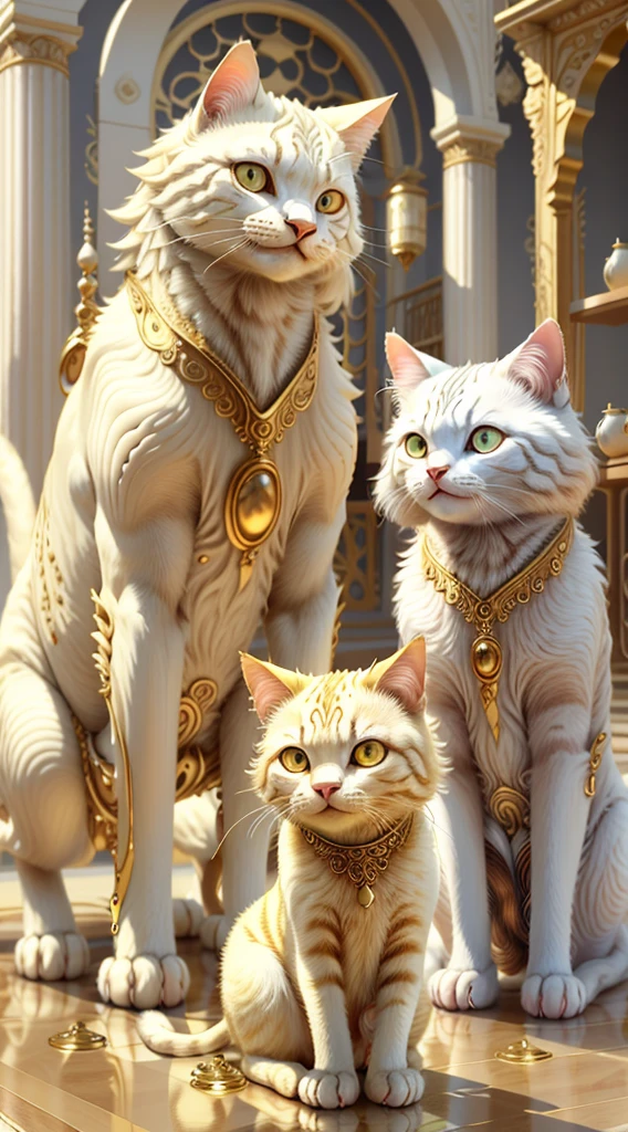 Ivory Gold AI Psychedelic Magic,Cat，Cleanliness，Bright，smile，interesting，god々Shii