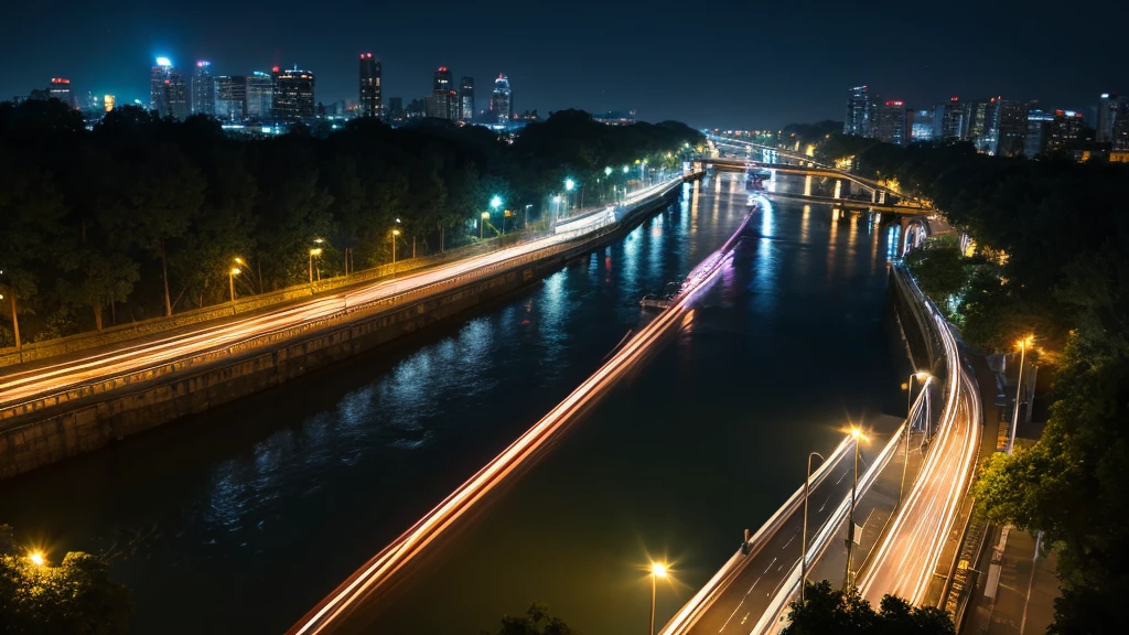 river night Highest quality An illustration