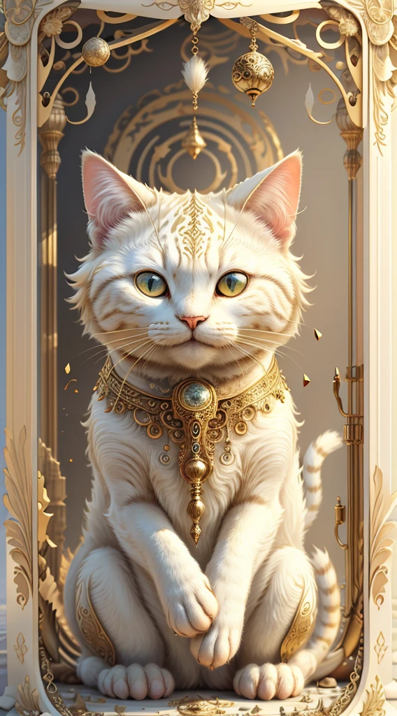 Ivory Gold AI Psychedelic Magic,Cat，One，Cleanliness，Bright，smile，interesting，god々Shii