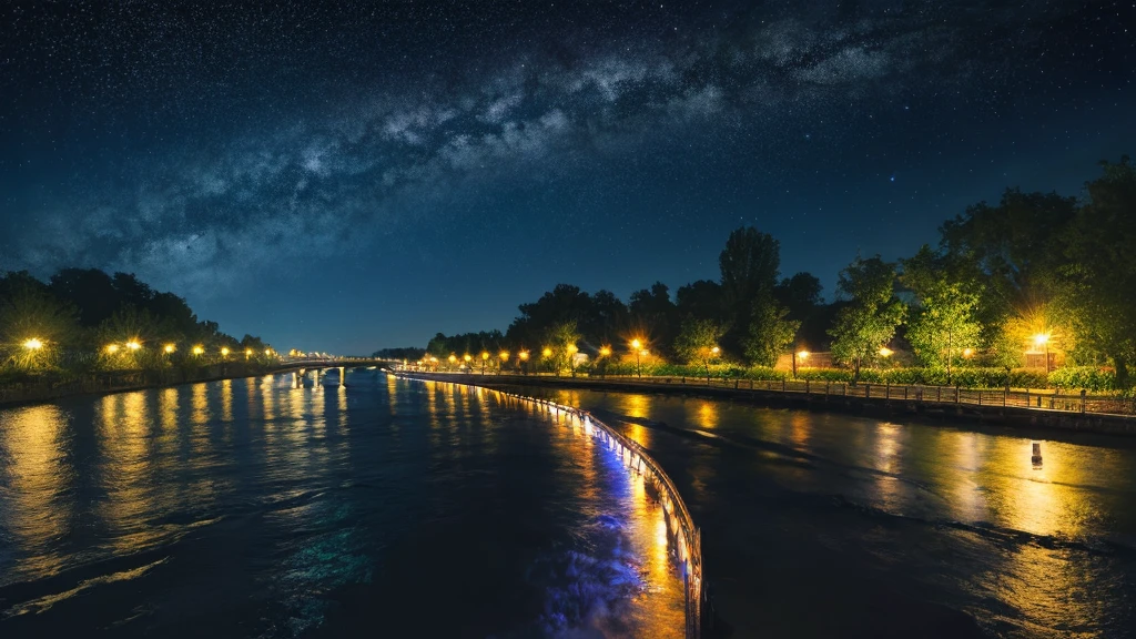 river night Highest quality An illustration