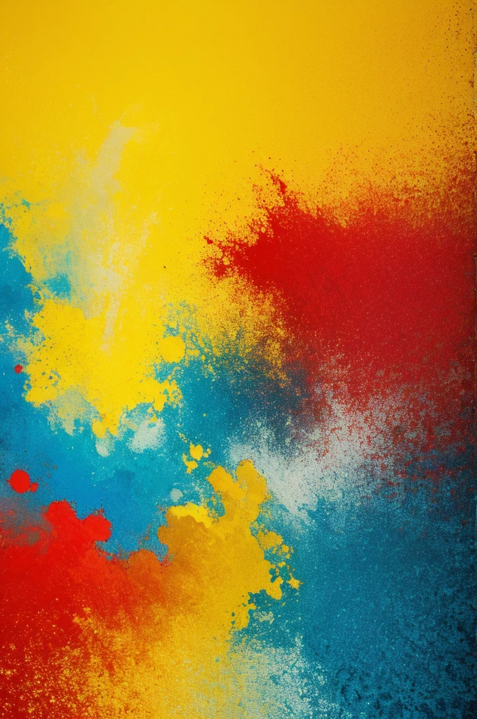 Image with 3 colors: yellow, blue and red