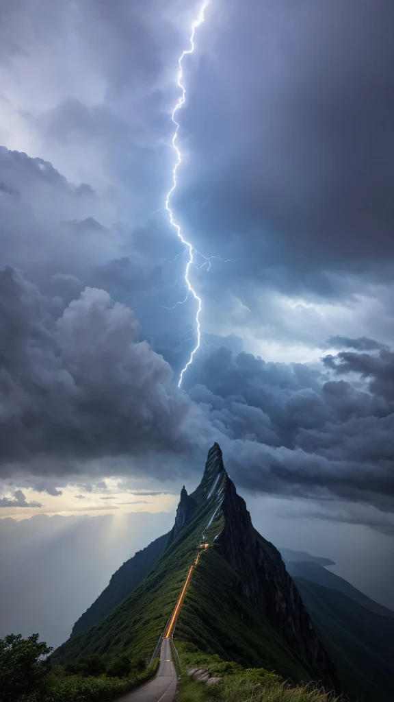 The Peak，Looking down，Shiwandashan，Thunder and lightning，Stormy weather，Spectacular，Shock。