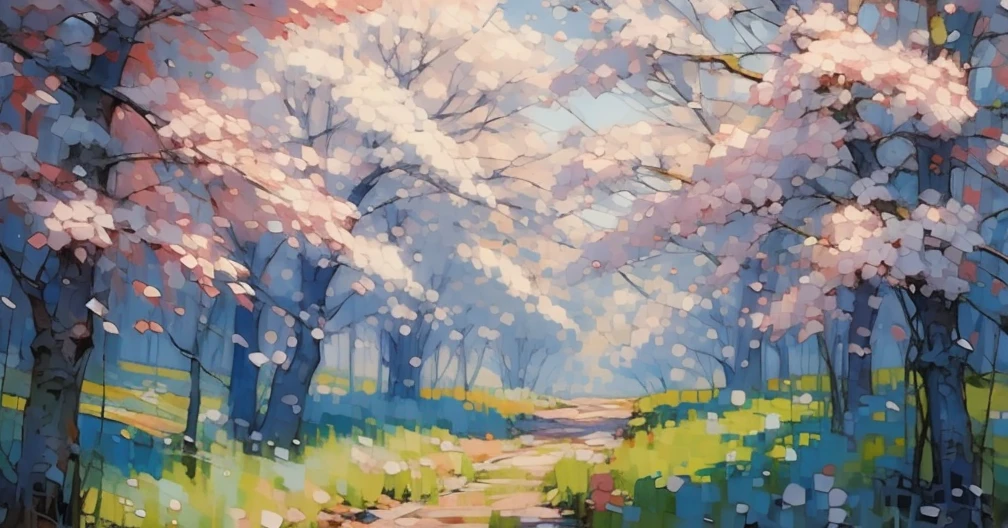 Trees, forest, roses, flowers, detailed, precise, aesthetic, picturesque