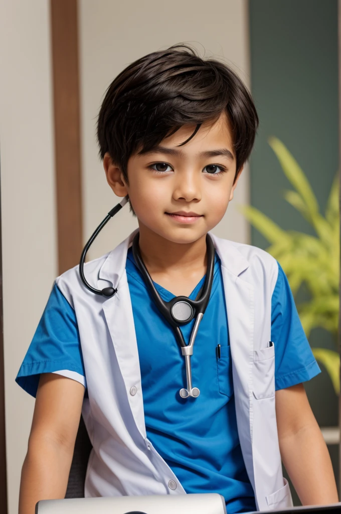 Boy Dr with stethoscope and I pad