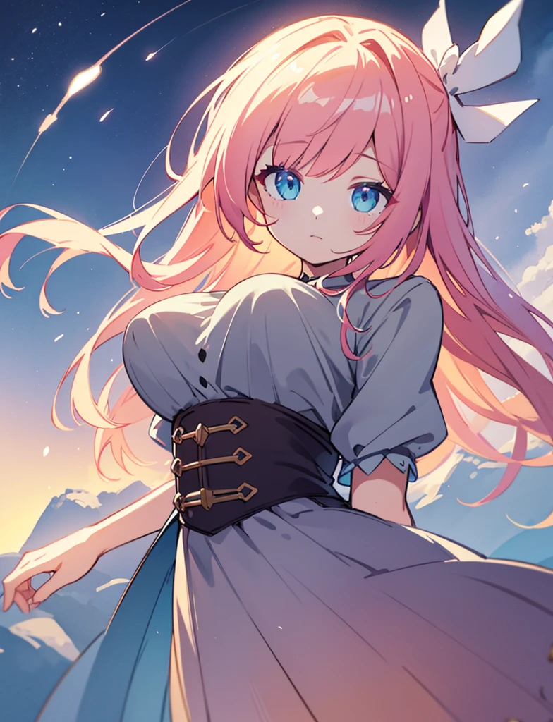 Official art using high quality hand-drawn watercolor sketch techniques. (Highest quality,4K,8K,High resolution,masterpiece:1.2),Super detailed,Beautiful attention to detail,girl with beautiful eyes, everyone, Beautiful Anime Girls, Cute Anime Girl, Smooth anime art, Anime Style, Elegant colors, Soft lighting, Delicate and beautiful eyes, Very coquettish, Beautiful big breasts, (The right move:1.2),