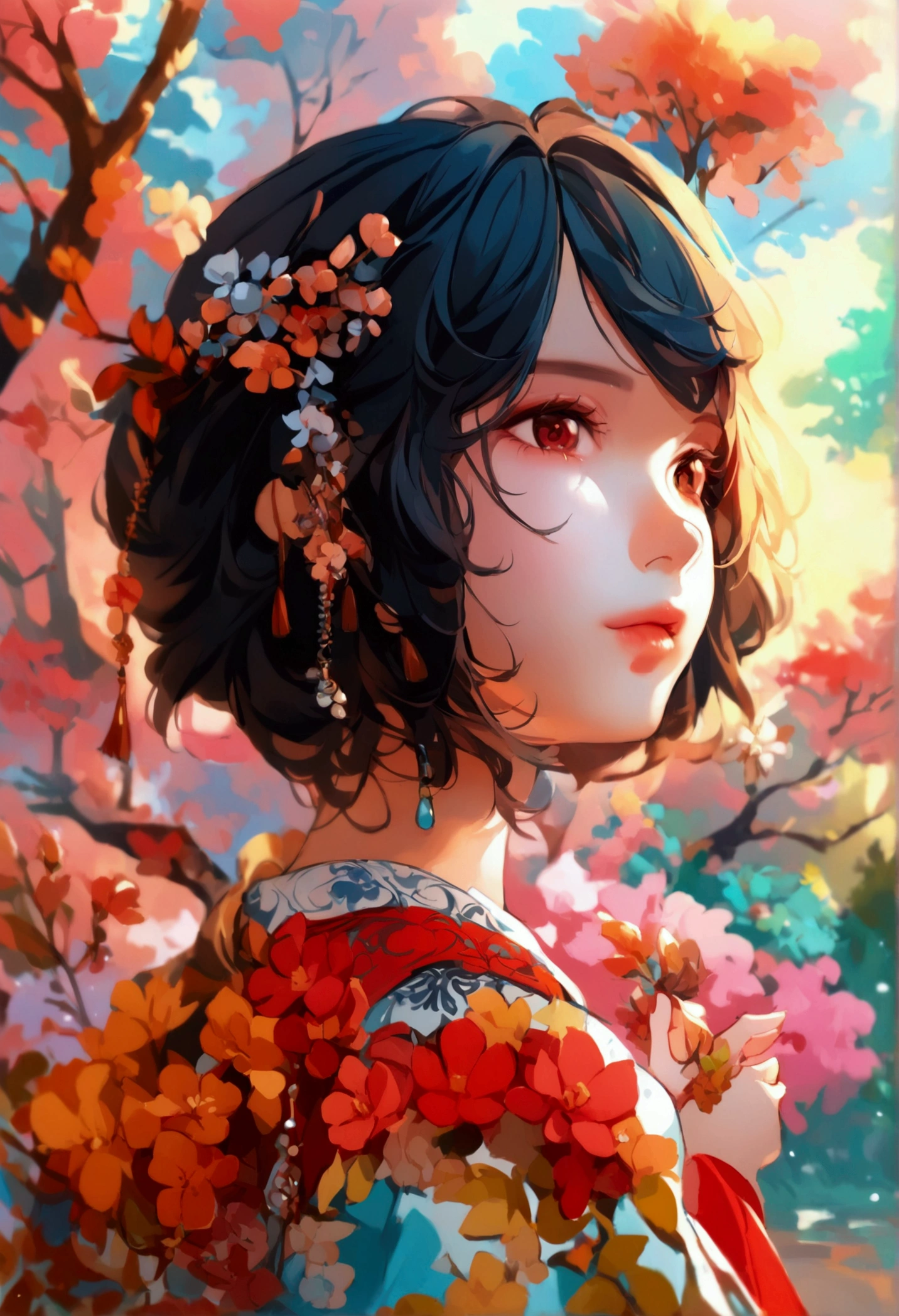 Girl, cute, picturesque, creative, very detailed miniature