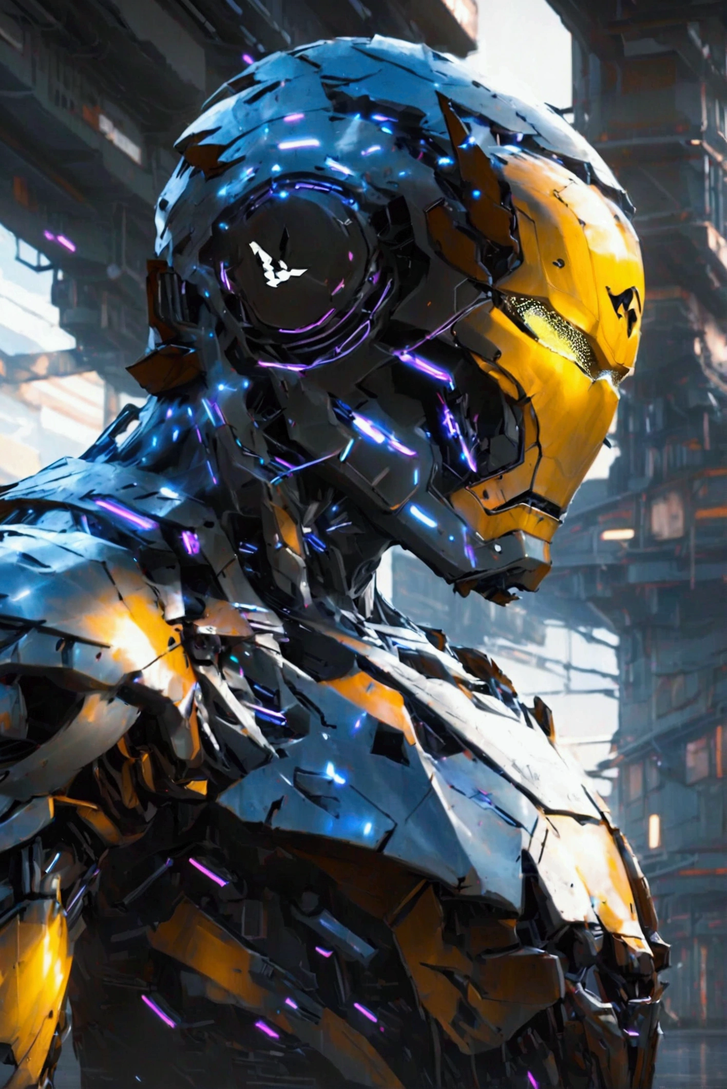 , High-tech theme, Dark gray and black suit colors, helmet,Marvel Yellowjacket Aesthetics,Iron Man Aesthetics, Full body model Stark technological legacy MK 16 agile black stealth armor「Nightclub」（Nightclub）