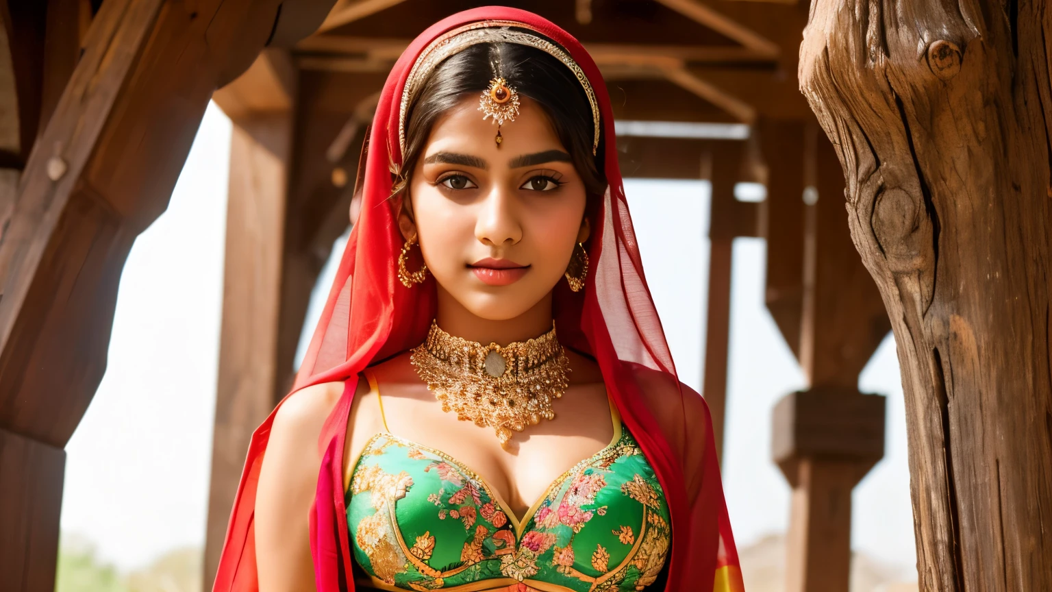 underboob,RAW, Best quality, high resolution, masterpiece: 1.3), beautiful 15 year old Pakistani teen in hijab, Masterpiece, perfect slim fit body, big Huge breast, big gorgeous eyes, Soft smile,a close up of a woman, wearing beautiful bra, beautiful design, hijab, rustic, very beautiful elegan style, beautiful masterpiece, fine details, wearing gorgeous clothing, choker , necklace, hairband, forest, lighting, Bright colors, Clean lines