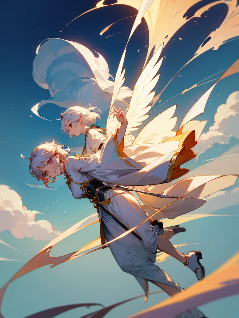 He stretched out his long fingers,A little bit of auspicious cloud,Instant radiance,The auspicious cloud transformed into a graceful figure、Beautiful woman。