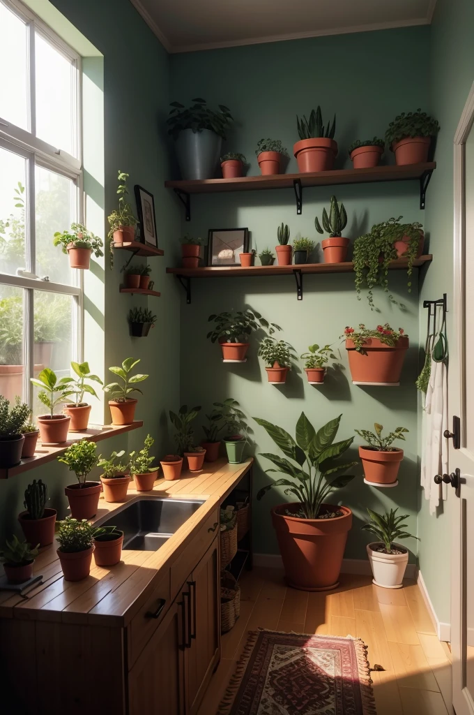 potted,Greenery,cultivating,inside in room,There are a lot of them,watering