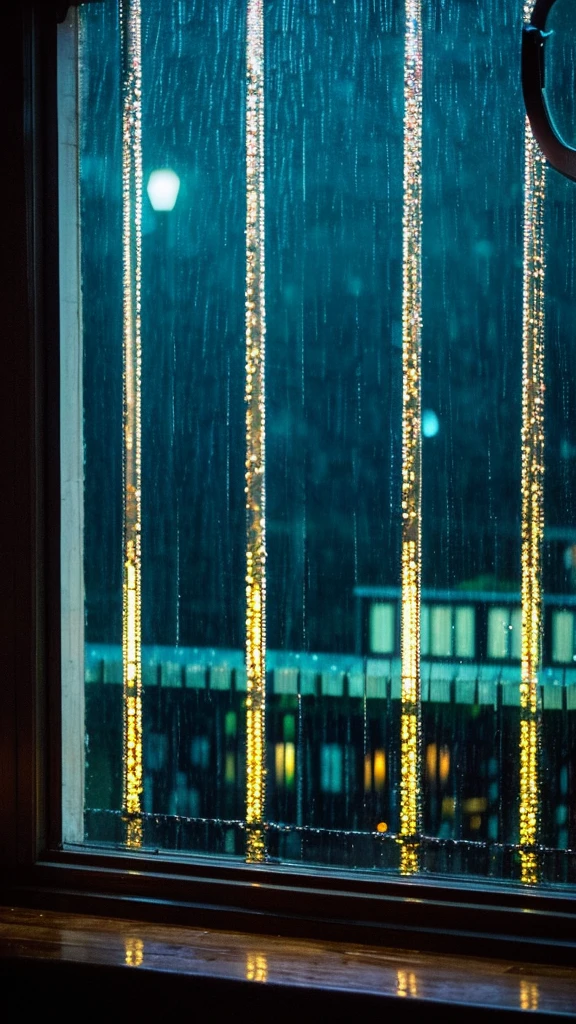 Rainy scenery seen from the window Night view London