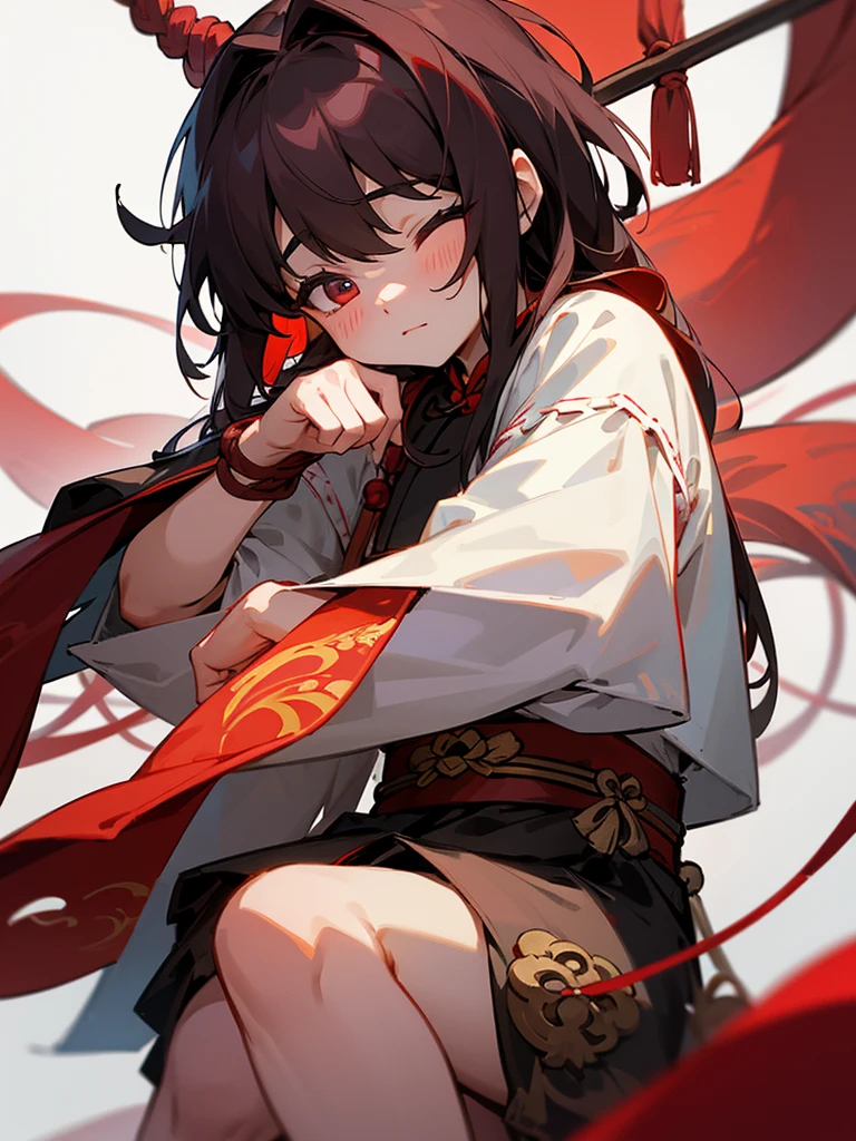 - The temple is full of colorful、Woven red thread，Xiao Xiangzi sat beside the pile of red thread，Careful Guard。