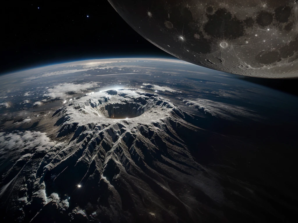 Image of the planet Earth and the Moon