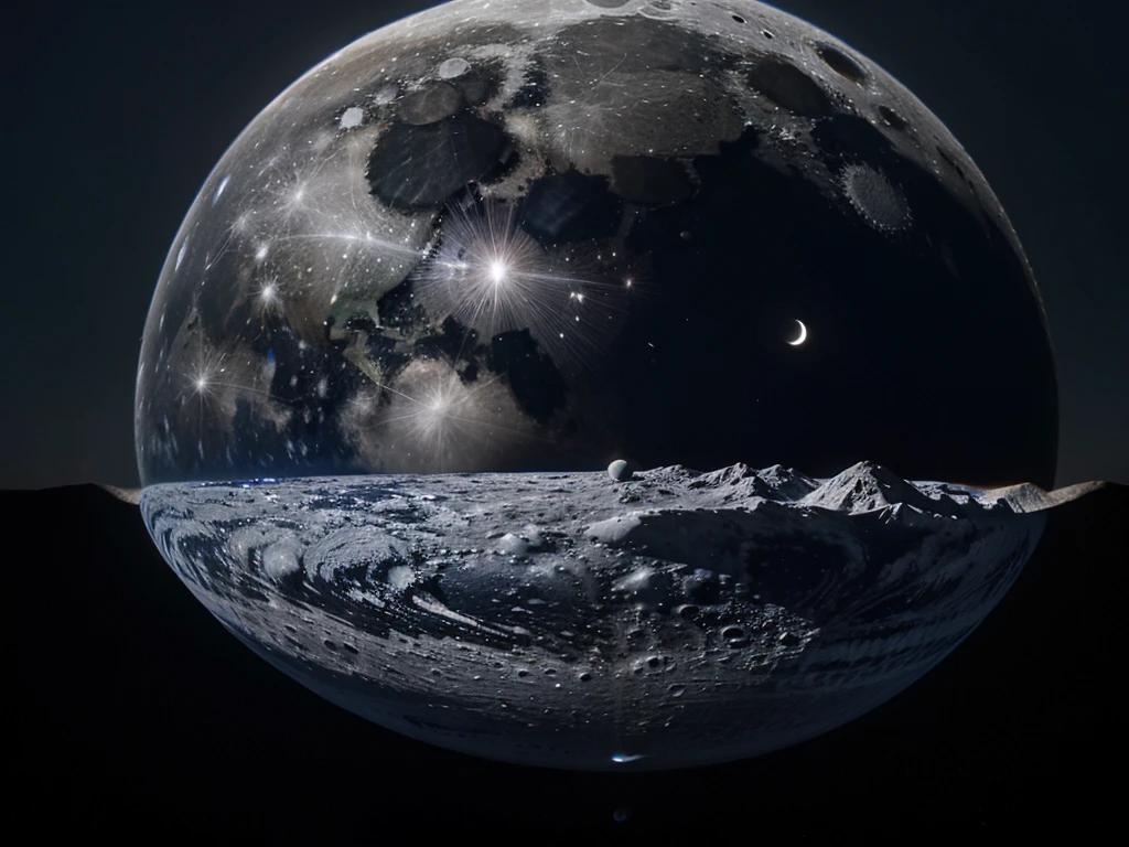 Image of the planet Earth and the Moon