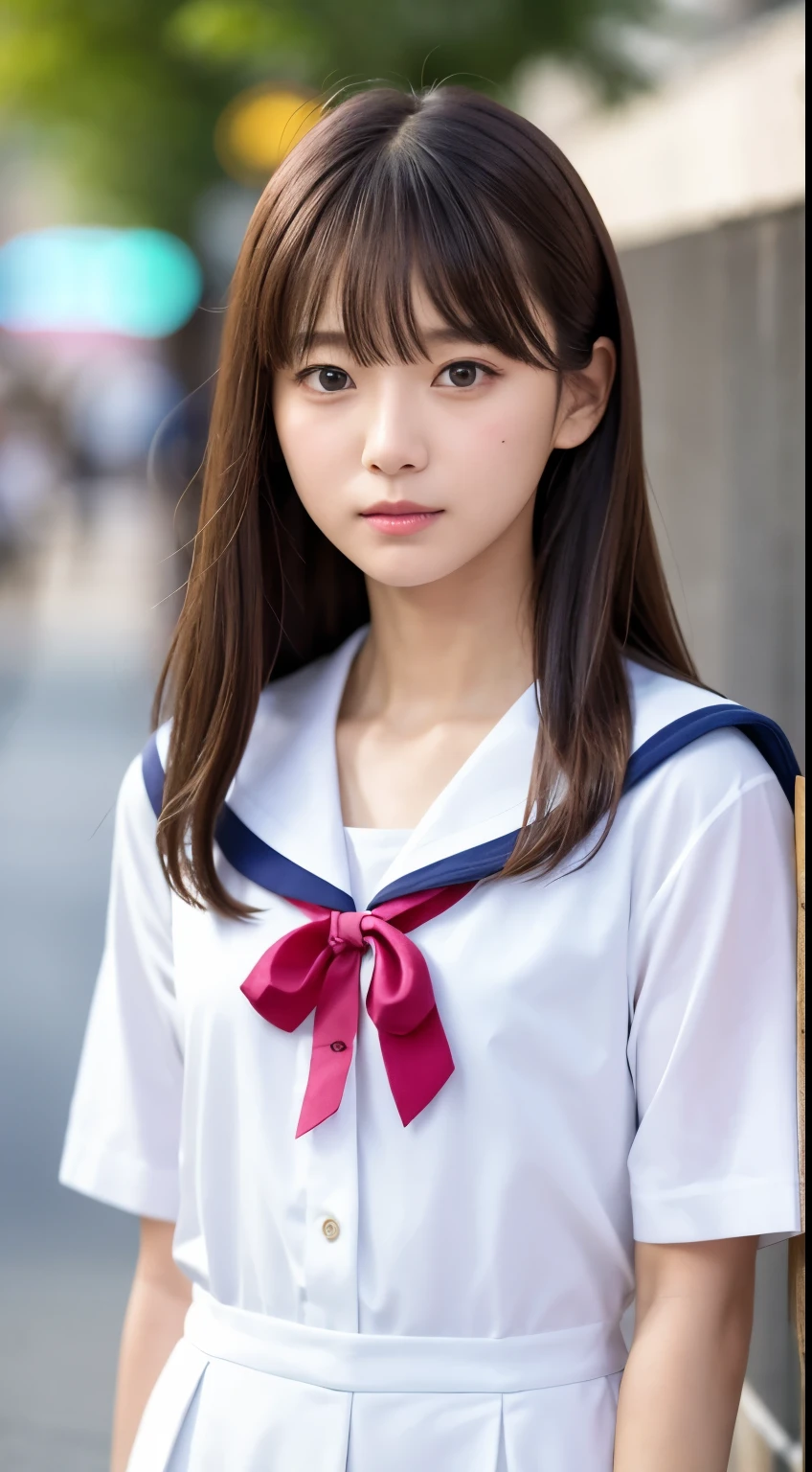 Highest quality、RAW Photos、Real、face、Incredibly beautiful girl、cute、Long Hair、The depth of the boundary is written、High resolution、超detailed、detailed、非常にdetailed、非常にdetailedな目とface、Sharp pupils、Realな学生、Sharp focus、Cinematic lighting、Flat Chest、Small breasts、small、(smallバスト:1.2)、usuallyのバスト、(usually)、Thin、Delicate and sexy collarbone、(Sailor suit:1.2)、(小さな白いブラジャーを披露するためにSailor suitを持ち上げる:1.5)、