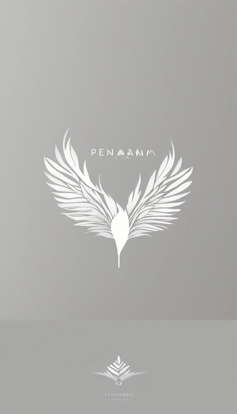 A minimal, modern, simple, cinematic logo design for the brand “Penamemoria". Create a modern, minimalistic, high-quality, logo of a boy-feather