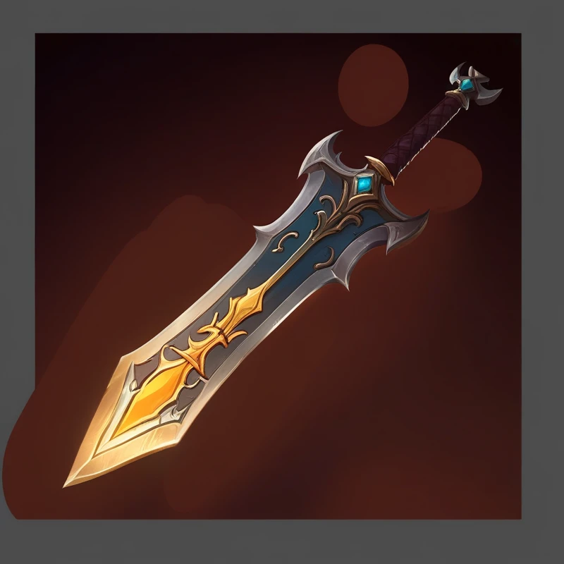 Symbolism, Crossed sword , Mobile Game Art, Width, Detailed game art, Stylized game art, game illustration, Start screen art, Full card design, wallpaper!, Extended Art, adtime style art, Saturated colors