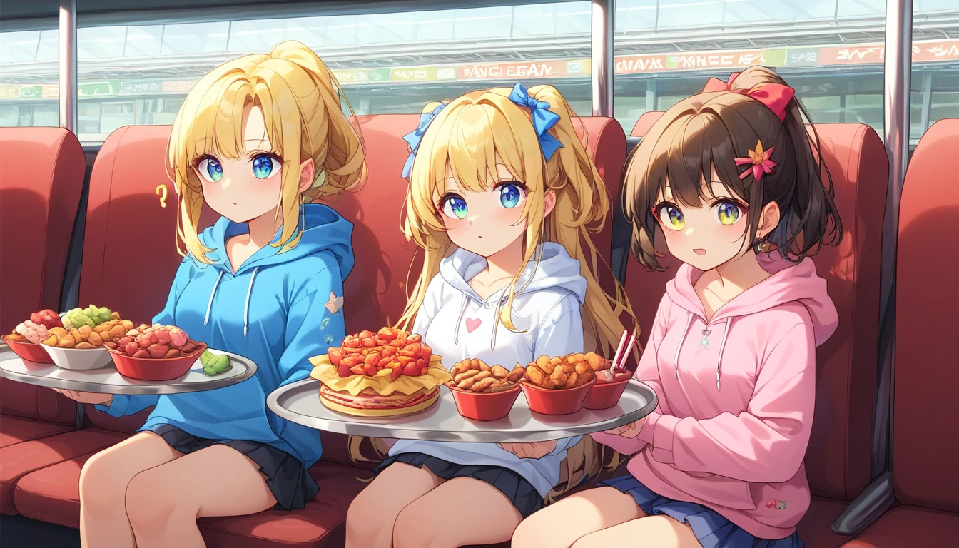 ((2girls:1.3)), ((hoodie:1.3)), ((movie theatre:1.3)), ((curious:1.3)), ((food tray:1.3)), ((subway:1.3)), ((moe style:1.3)), ((perfect face)), ((extremely cute:1.3)), ((masterpiece:1.3)), ((8k)), ((best quality:1.3)), ((beautiful)), ((extremely detailed:1.3)) , ((absurdres)), AddXL, ((score_9:1.3)), ((score_8_up:1.3)), ((score_7_up:1.3)), Expressiveh