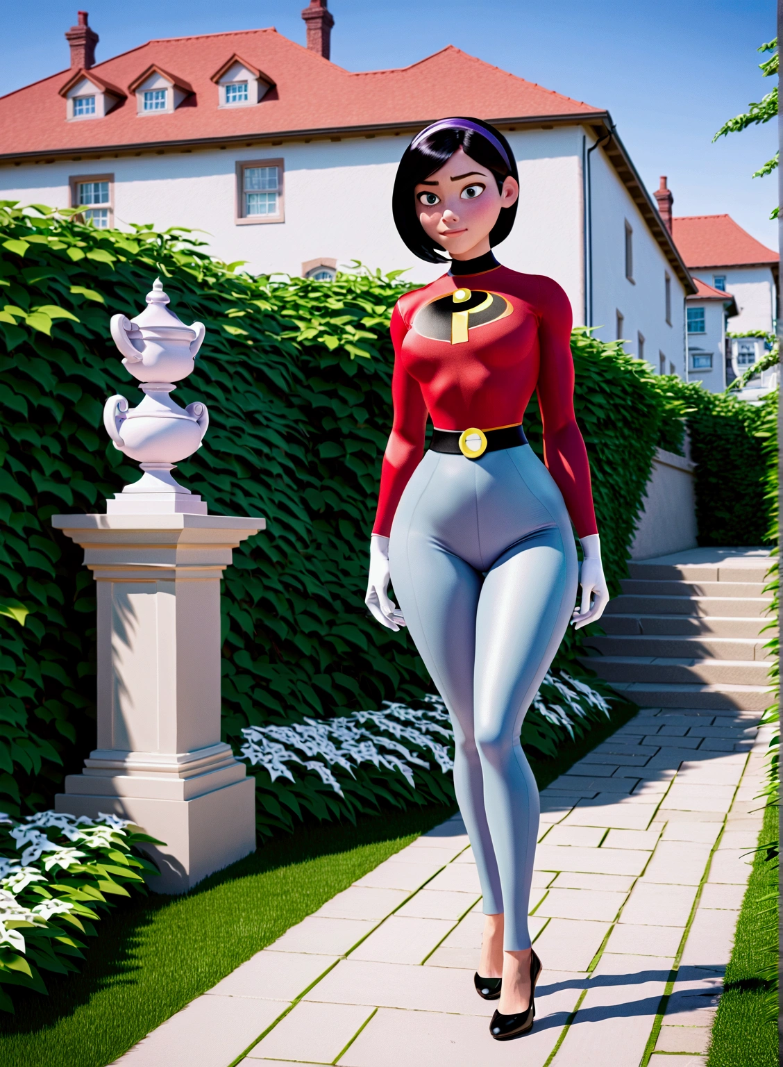  Violet Parr from the Incredibles, busty teenage girl, curvy body, slim waist, huge Breasts