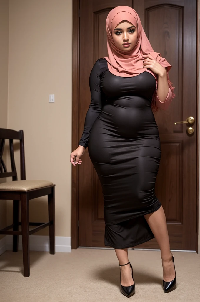 Hot Muslim women show her big wearing high heels