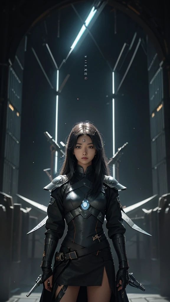 Here's a unique sci-fi weaponry-related prompt inspired by the image:
---
"In a future where ancient traditions meet advanced technology, a young warrior discovers a hidden arsenal of extraterrestrial weapons. Each blade and blaster she uncovers holds the power to reshape her destiny and protect her world from an impending alien invasion. As she masters these futuristic armaments, she must balance the honor of her heritage with the innovation of the cosmos."
---
Let me know if you need any adjustments or additional elements!