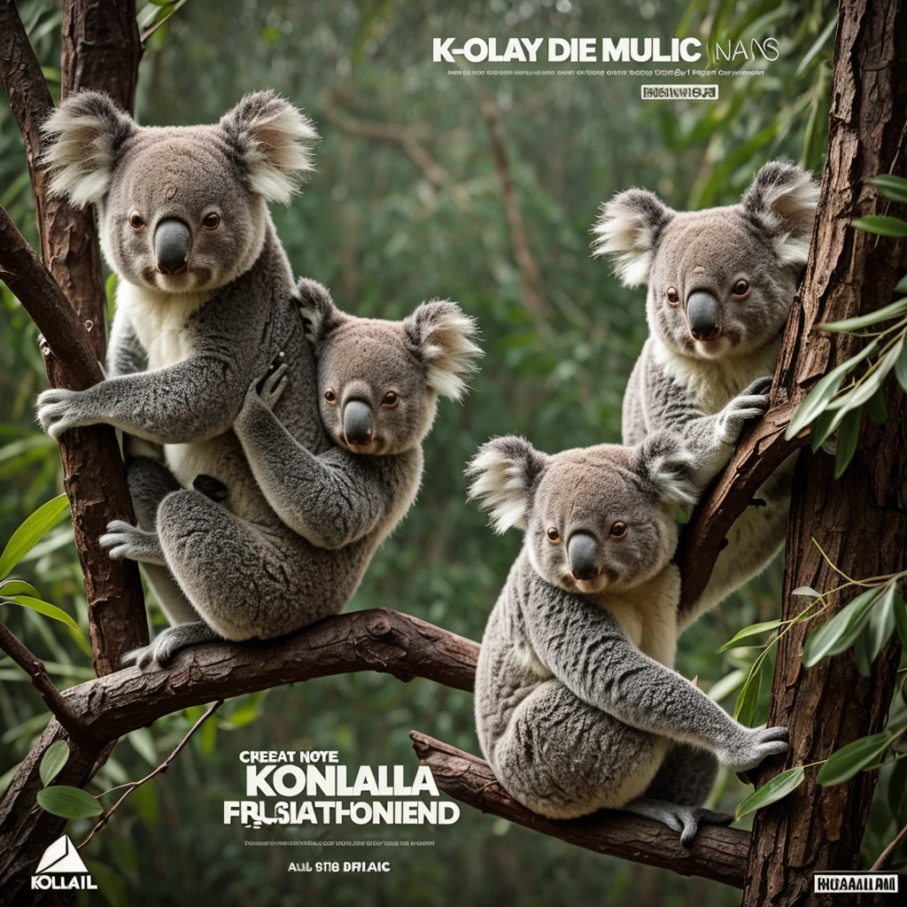 Create a 1 koala music album cover with Lost Friendship cover theme.