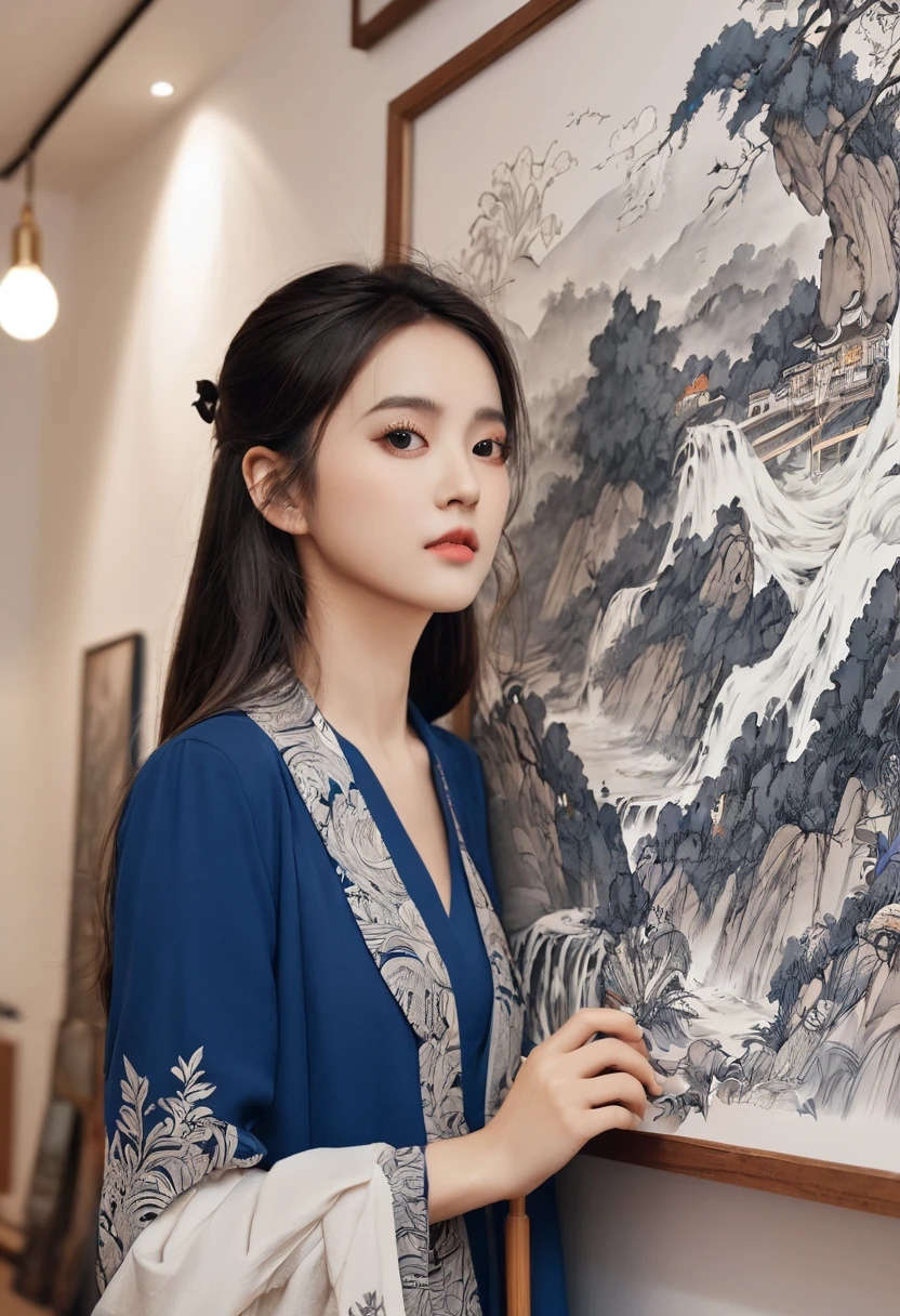 (masterpiece, best quality),  Intricate details, 8K, Art Station, wallpaper, Official Art, Ink Art, Clear focus,, 1 Girl,      