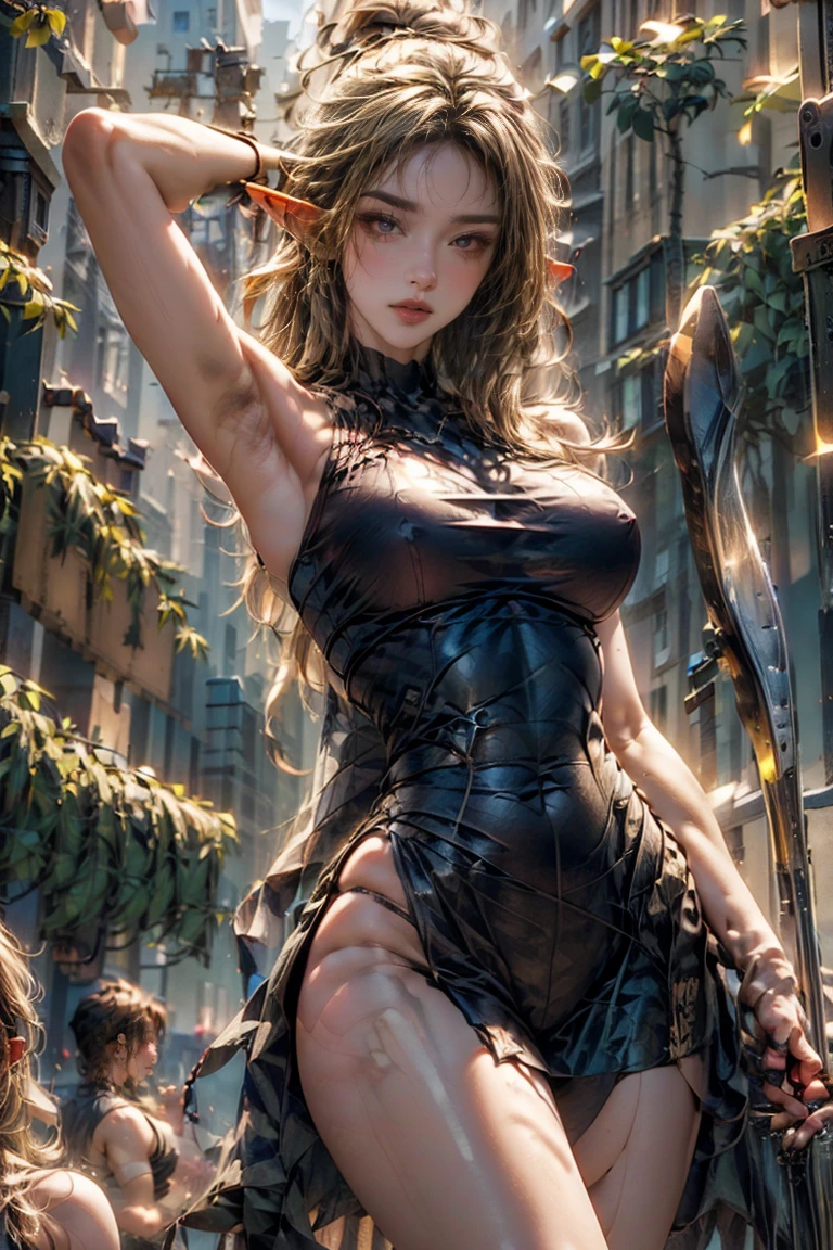 ((Masterpiece, top quality, high resolution)), ((highly detailed CG unified 8K wallpaper)), (huge stunning goddess shot, ((very hot and sexy)), jaw-dropping beauty, perfect proportions, beautiful body, slim body beauty:1.1), Silhouette of female archer with bow and arrow, woman with bow and arrow, woman with recurve bow, female archer, aiming bow and arrow, holding bow and arrow, elf girl with bow and arrow, archer, holding bow, longbow arrow, archery, longbow arrow, archery, holding longbow,