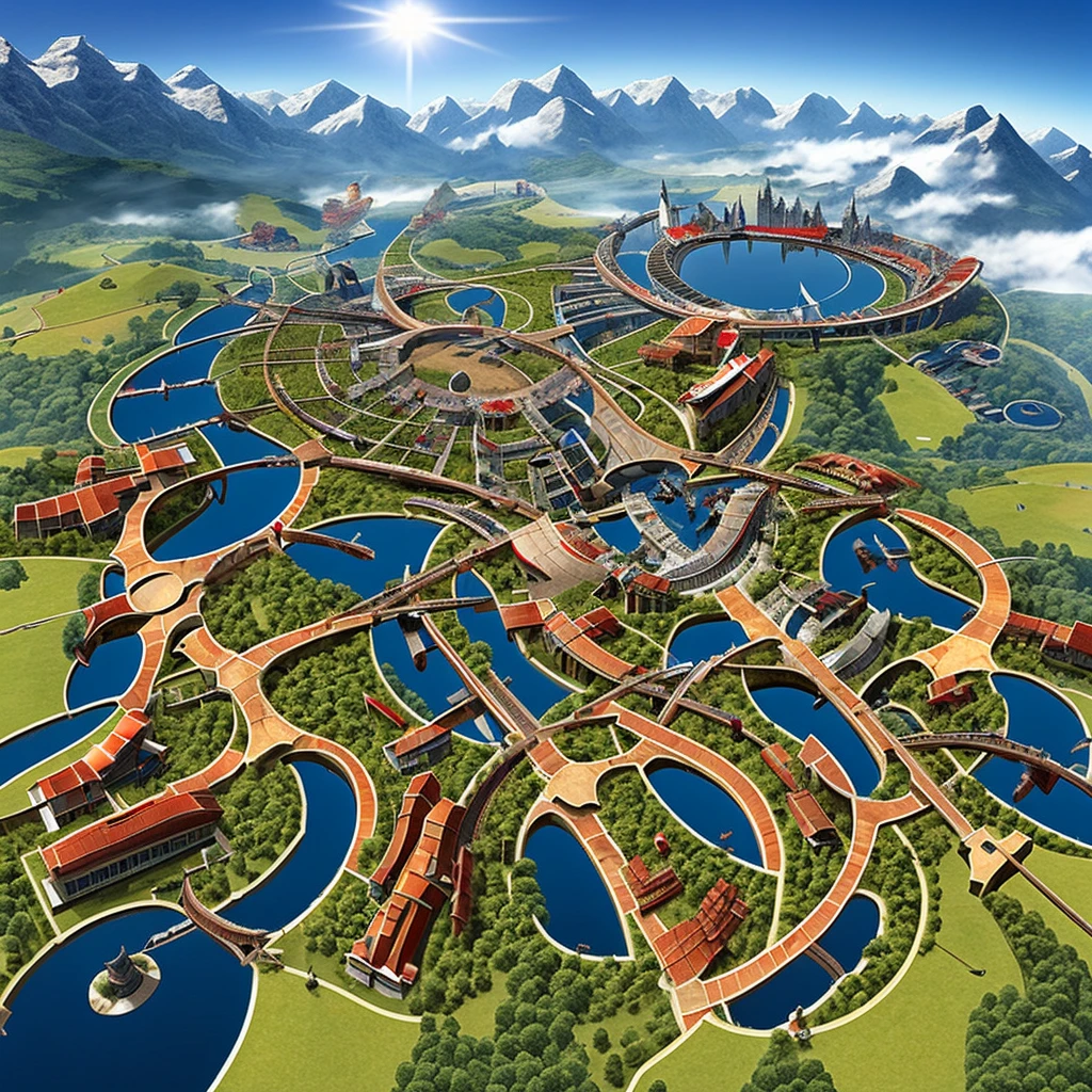 a modern elven city built in elven ancient traditions with modern technologies and ancient fantasy architecture,