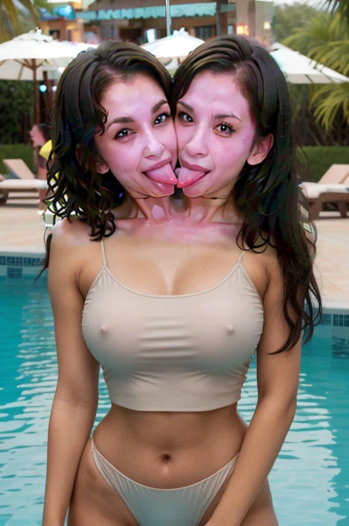 Lesbian tongues kissing, tongue kiss, kissing with tongue, tongues merged together, tongues fused