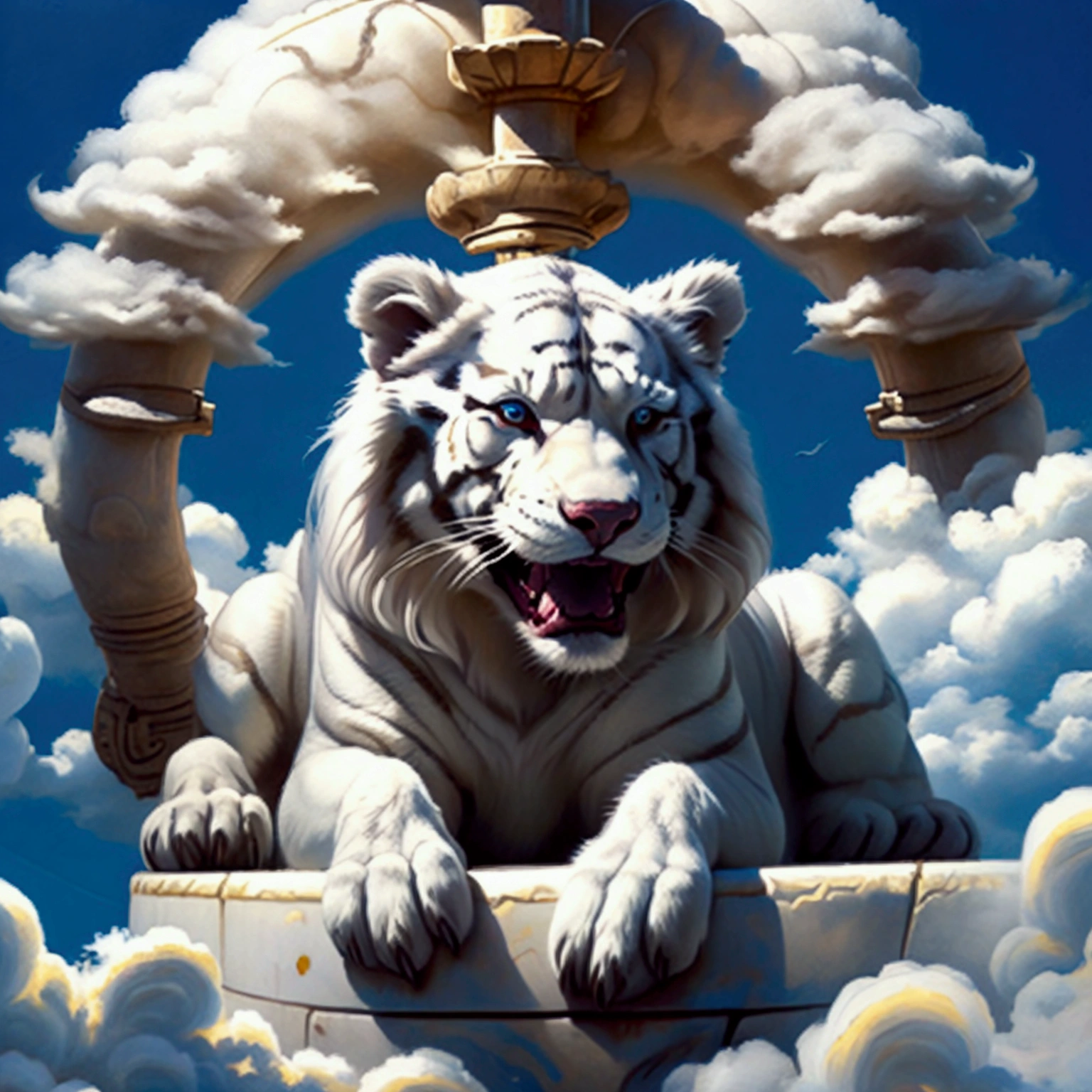 Riding on the clouds puppy cute White hair smile
