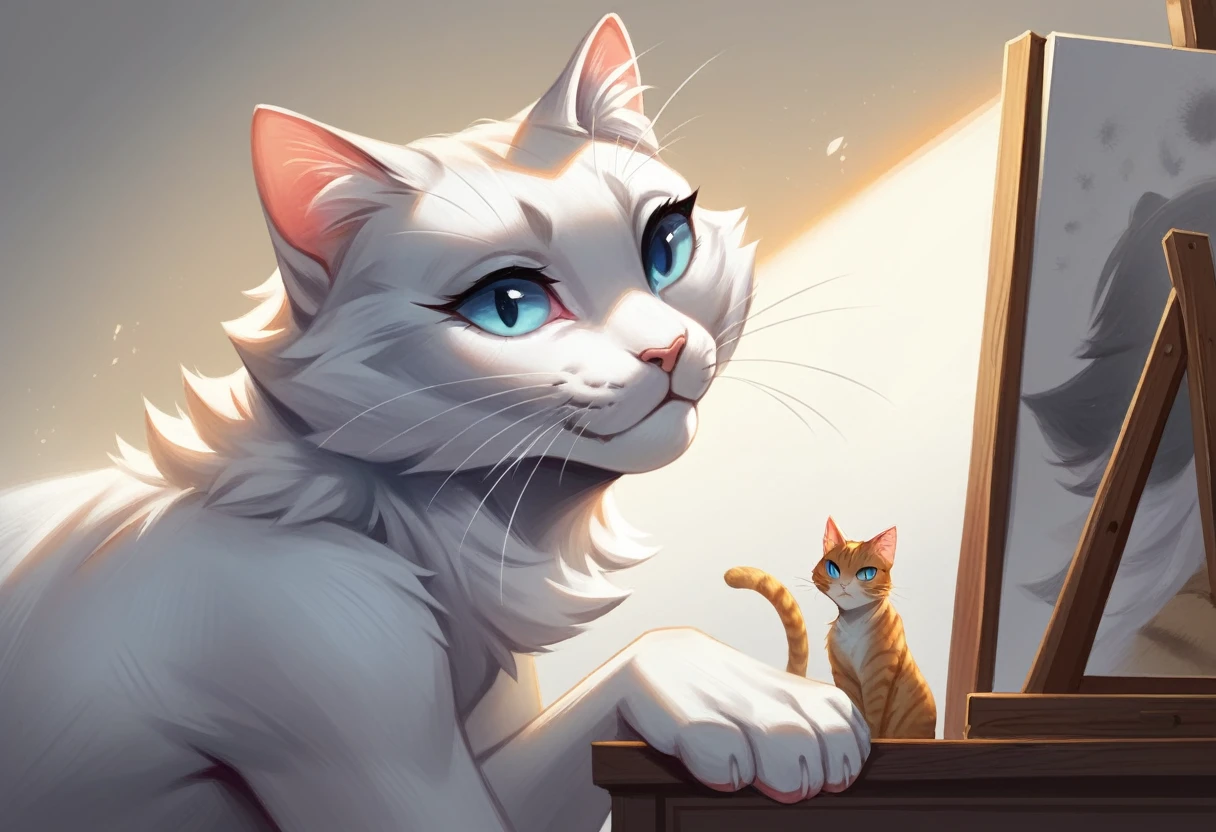 brightly colored Cat with blue eyes and long whiskers, beautiful neon Cats, Cat. Digital Painting, awesome Cat, Beautiful Art UHD 4K, a painting of a Cat, Highly detailed digital art in 4K, 4K Detailed Digital Art, beautiful Cat, Cat design, painting of a Cat, Detailed painting 4k, Painted in bright watercolors