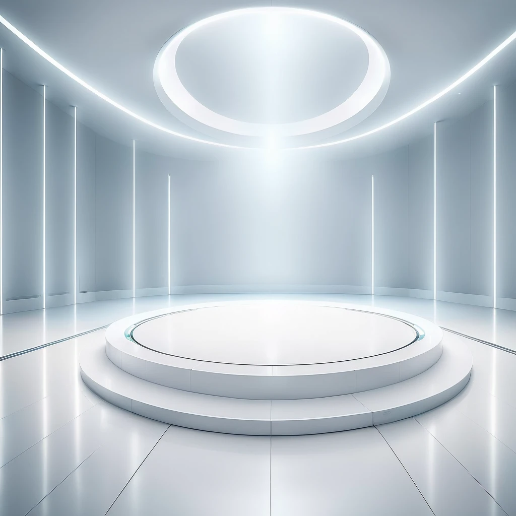 arafed empty white room and windows lights behind, futuristic room background, stage background, empty stage, interior background, futuristic room, arena background, clean white lab background, stage lighrt, futuristic setting, futuristic hall, studio background, white studio background, clean background, stage, volumetric lighting futuristic, white ambient background, personal room background