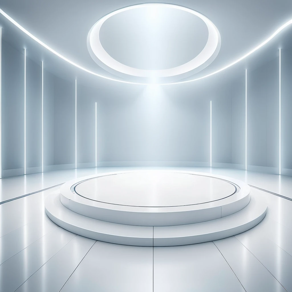 arafed empty white room and windows lights behind, futuristic room background, stage background, empty stage, interior background, futuristic room, arena background, clean white lab background, stage lighrt, futuristic setting, futuristic hall, studio background, white studio background, clean background, stage, volumetric lighting futuristic, white ambient background, personal room background