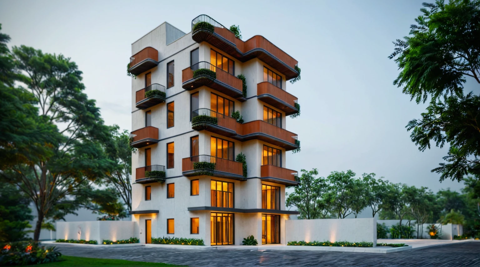 modern villa, modern style, traditional ventilation tiles, open space loft villa with roof garden, modern, dynamic (RAW photo, real, best quality, masterpiece:1.2), (hyper realistic, photo-realistic:1.2), high quality, (day lighting:1.2), perfect lighting, archdaily, architecture digest award wining sustainable architecture, cinematic, tropical trees, modern material