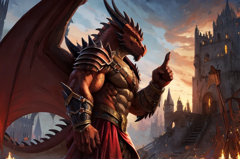 a close-up of a poster of a dragon with a sword, arte de video game cover, video game cover art, d&d vibe, board game cover art, Arte de RPG, dnd cover art, video game cover, videogame art, video game box art, video game concept art, video game cover, d&arte d, knight looking straight ahead segurando espada longa, holding the sword with both hands, lightweight armour, without a helmet, blond man, stark, fully body, battle pose, GIANT DRAGON, look of a dragon in the background, looking straight ahead, dragon head in hyper detailed background, dragon showing only its powerful gaze, olhos do dragão looking straight ahead, Conceptual art portrait with 4k resolution, absurd resolution
