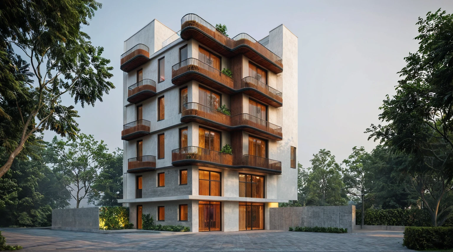 modern villa, modern style, traditional ventilation tiles, open space loft villa with roof garden, modern, dynamic (RAW photo, real, best quality, masterpiece:1.2), (hyper realistic, photo-realistic:1.2), high quality, (day lighting:1.2), perfect lighting, archdaily, architecture digest award wining sustainable architecture, cinematic, tropical trees, modern material