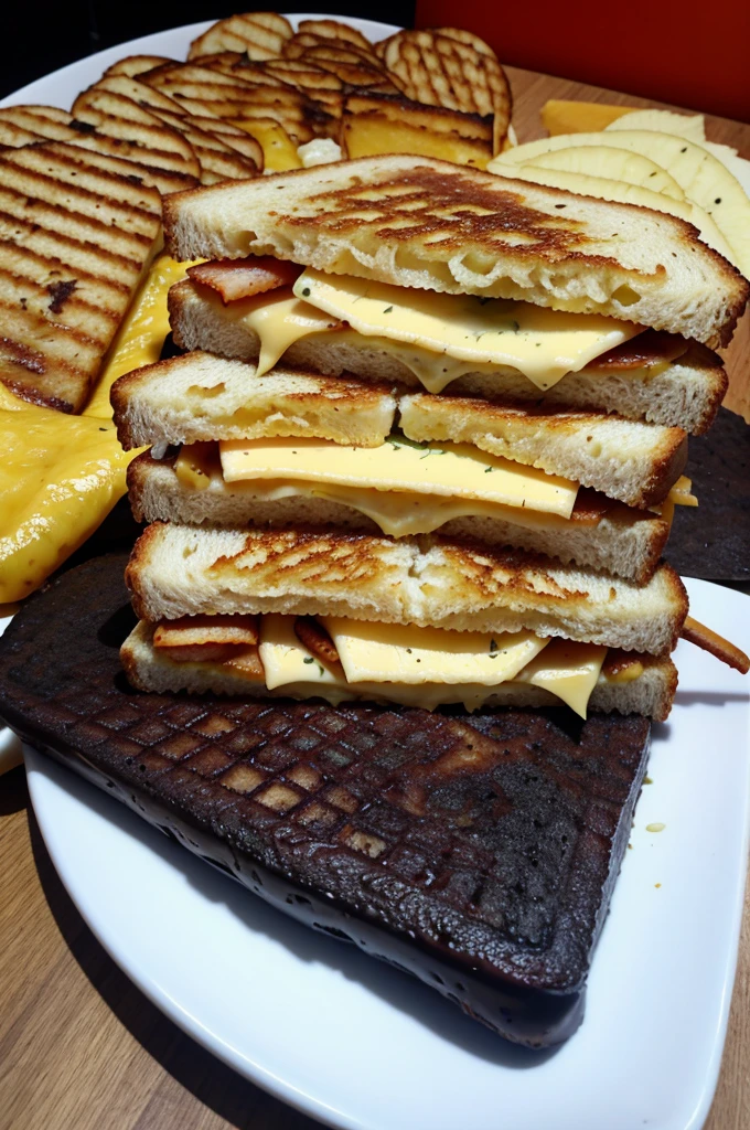 Drow a cheese grilled sandwich 