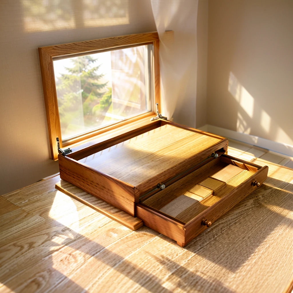In this cozy room,A ray of sunlight shone on the table through the half-drawn curtains,Let the wood grain on the watch storage case shine with a faint sheen。There is a calm and serene atmosphere in the surrounding air。Several still lifes hang on the walls of the room,It adds a touch of elegance to the space。And on the other side of the room,A half-open window lets the breeze blow in,The pages on the small desk by the window flipped in the wind,This quiet scene gives a sense of tranquility and comfort。
