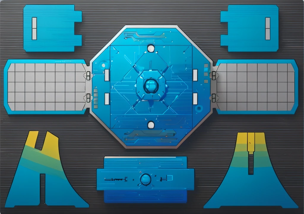 highly detailed panel cuts, highly detailed panel cuts,Plan of a small space station with computers, parts and components, simple Bionic explosion diagram, Very detailed schematic, Highly detailed toys, cyborg parts and components, Mecha details, Clean lines and flat colors, Mecha parts, Mechanical body, Bionic explosion diagram, Realistic shadow parts, Mechanical parts details