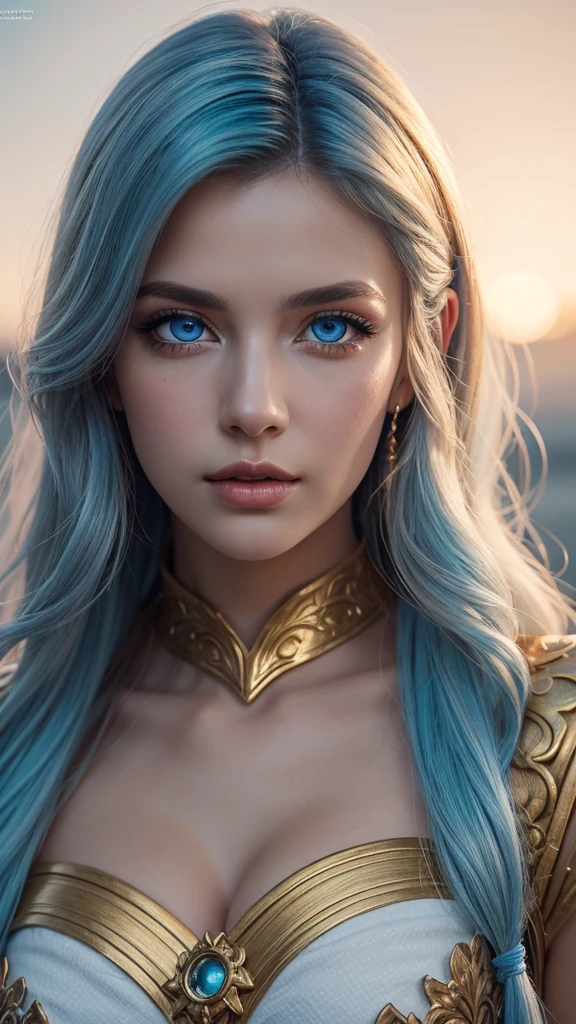 sexy god woman, fantasy god woman, artemida, posing, big elastic tits , voluminous breast, a 25 year old woman, divine face, beauty face, high detail, beauty lips, photorealistic, ultrarealistic, god temple on the background, rtx on, Color Grading, Perspective, Depth of Field, Field of View, Tonal Colors, 8K, Full-HD, Perfectionism, Rim Lighting, Natural Lighting, Soft Lighting, Accent Lighting, Diffraction Grading, hot woman , super detailed, (( Detailed beautiful blue eyes )) , white-blue hair , long wavy hair, ( fantasy greek god clothes in white and gold colors )