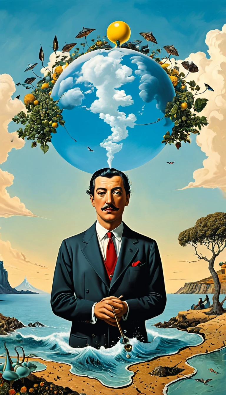 Call Mendez :A digital artist with a quirky artistic perspective and profound artistic attainments,Each work is full of creativity and imagination。
Re-creation of famous surrealist paintings。Salvador Dali、Works by René Magritte。The work incorporates many stunning elements,These elements often come from traditional art but are inseparable from contemporary trends.,