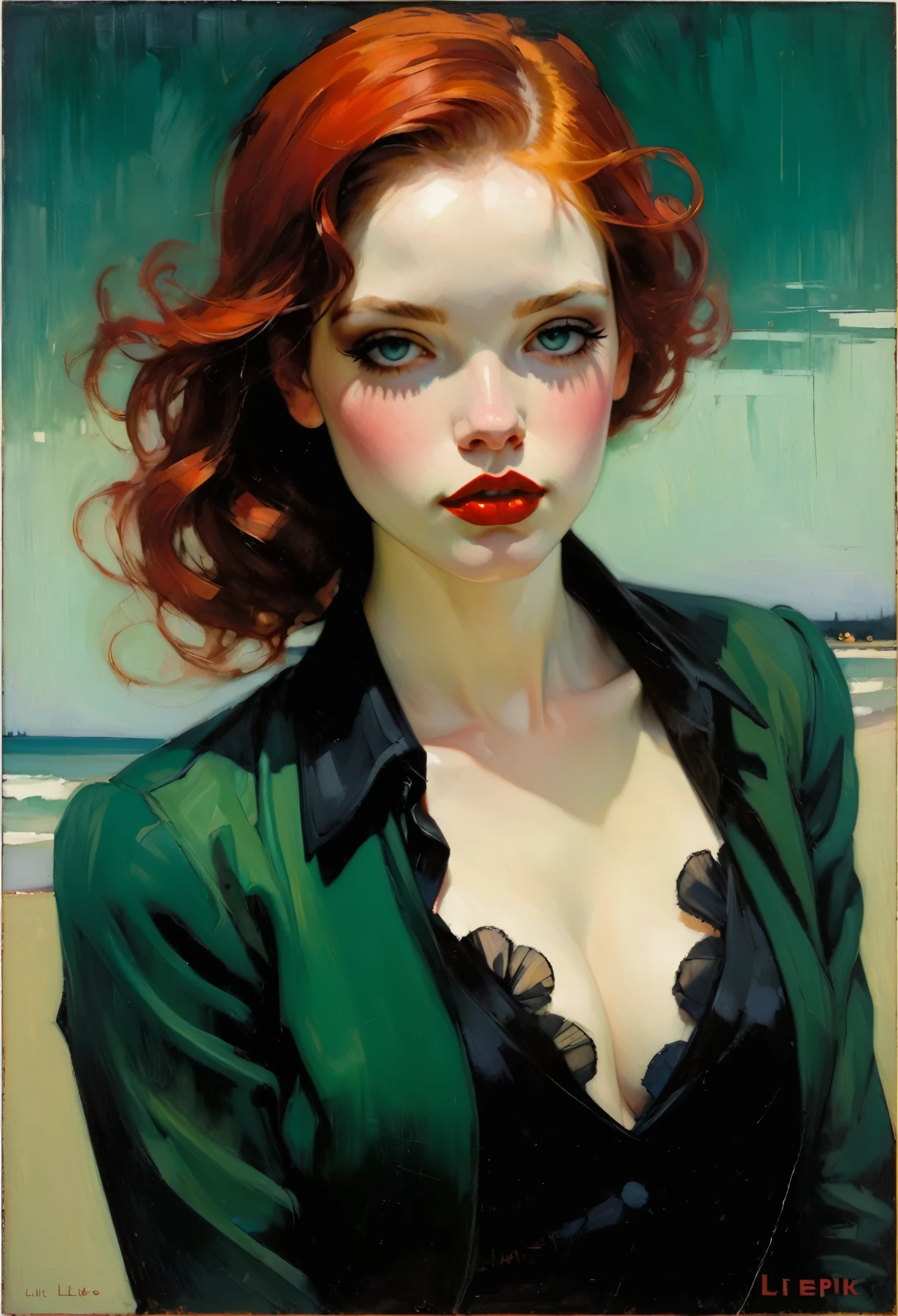 Malcolm Liepke's painting depicts a sexy illustration of an elegant samurai, The Beauty of Riot Games Concept Art, weird, Model wearing flowing, Heavy oil painting, Very soft colors, Energetic, Very detailed, , The oil is flax, High contrast, dramatic, refined, Tonal, Close-up of a man,His face was covered in blood,Red eyes, with Glittering red eyes, with Red glowing eyes, Red glowing eyes, Portrait of a demon half-human half-beast, Red Eye睛发光, Glittering red eyes, Zombies, Scary expression, Zombies的肖像, Red Eye睛, Zombies与白色的眼睛, Zombies, Red Eye睛, Red Eye