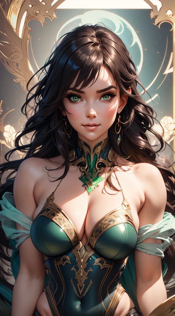 mdjrny-v4 style portrait of a female leprechaun, voluptuous, gorgeous detailed face, mischievous smirk, ample hips, insanely detailed accentuated big booty, mature, great aesthetics, perfect anatomy, well proportioned body, intricate, elegant, highly detailed, digital painting, artstation, concept art, smooth, sharp focus, illustration, art by artgerm and Greg Rutkowski and alphonse mucha, 8k, High-quality, insanely detailed,