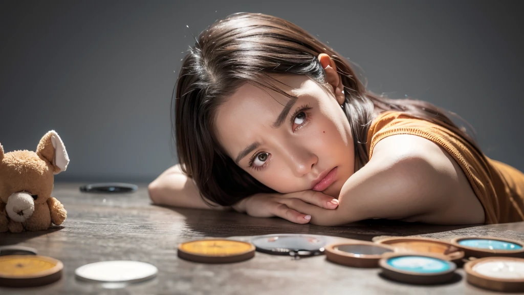 Sad face as stock prices fall