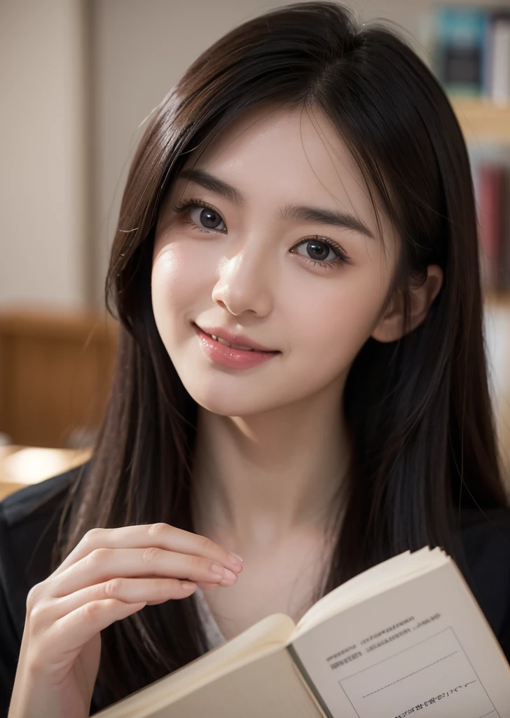 (Realistic, photo-Realistic:1.37),(8K, RAW Photos, Highest quality, masterpiece:1.2), cute, Ultra-detailed, Ultra-high resolution, Kodak Vision Color, Filmed with an Arricam LT camera, Bokeh, Sharp focus, Watching the audience,photoRealistic,Realistic, alone, photoRealistic, Highest quality,Highly detailed face,Highly detailed eyes and face, Detailed and beautiful eyes,Absurd, incredibly Absurd,An unforgettable smile,Medium Hair,22 years old、slender、Japanese、office、A woman working overtime at the office、computer、officeチェアに座って仕事をしている、Surrounded by many books and papers、Serious expression、