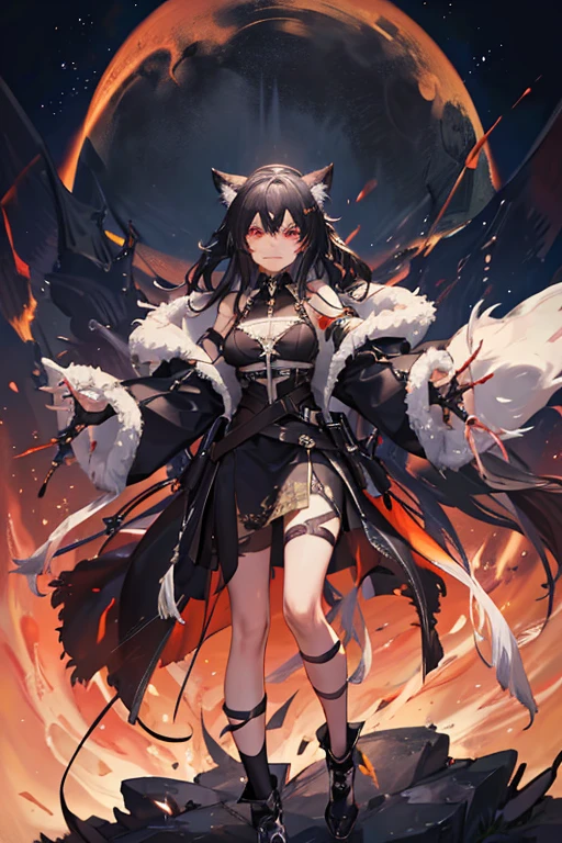 werewolf wolf, feroz, rage, The eyes burn with fire, negro, rosary in claws,time,
ultrarealism, overdetailing, The wool texture is detailed, cinematographic, The correct composition, A closeup of a, wide shoulders, SMILE, a starry sky, officer, Masterpiece, magnificence